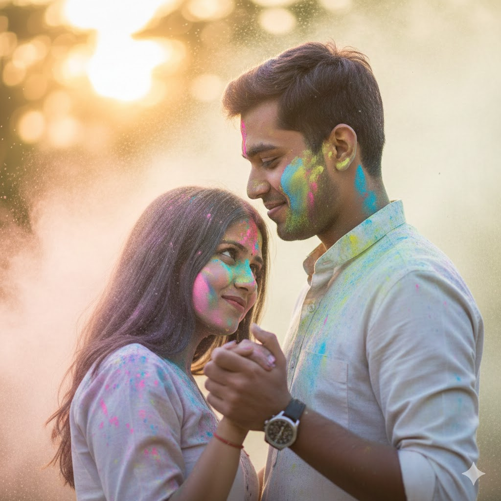 Romantic Couple Holi Prompt