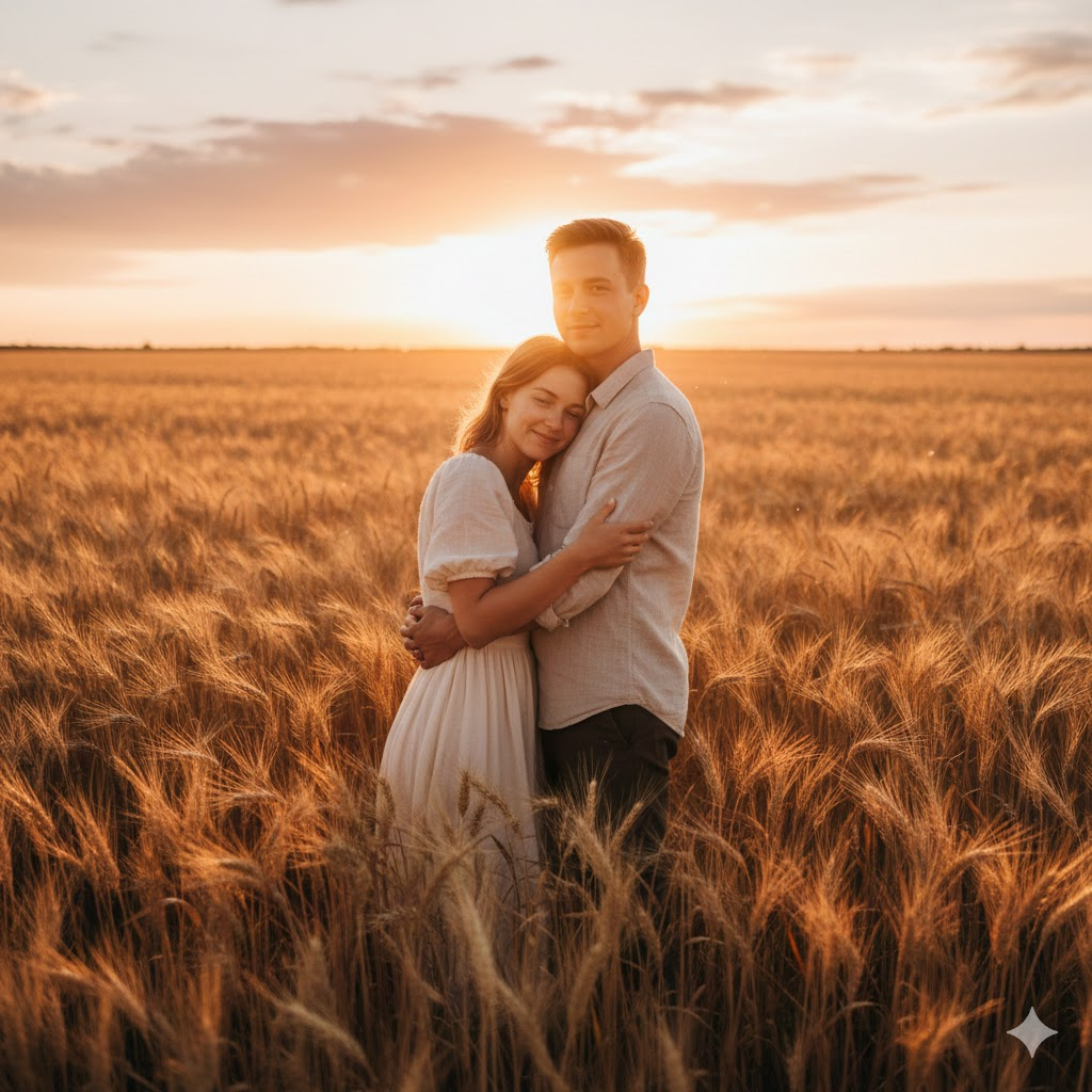 Golden Wheatfield Hug Prompt