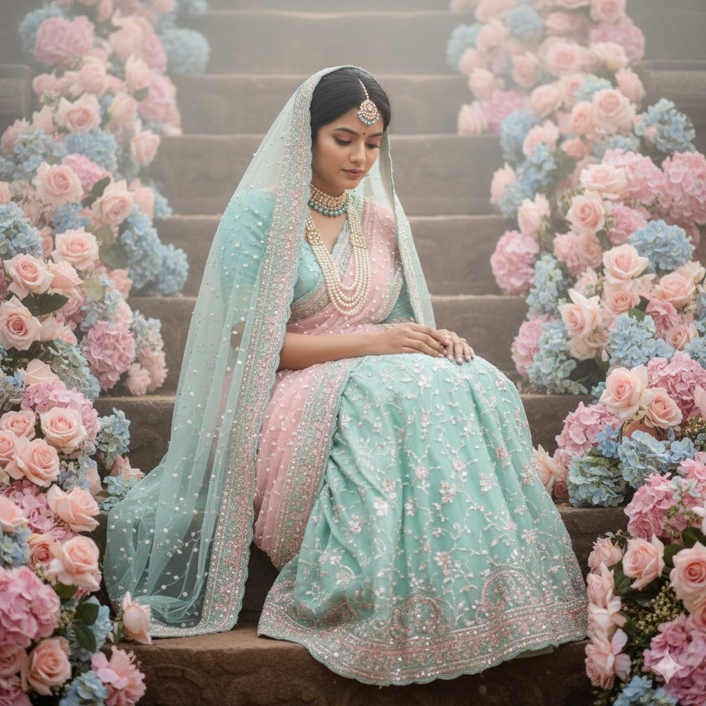 Bridal Bliss – Pastel Saree Portrait