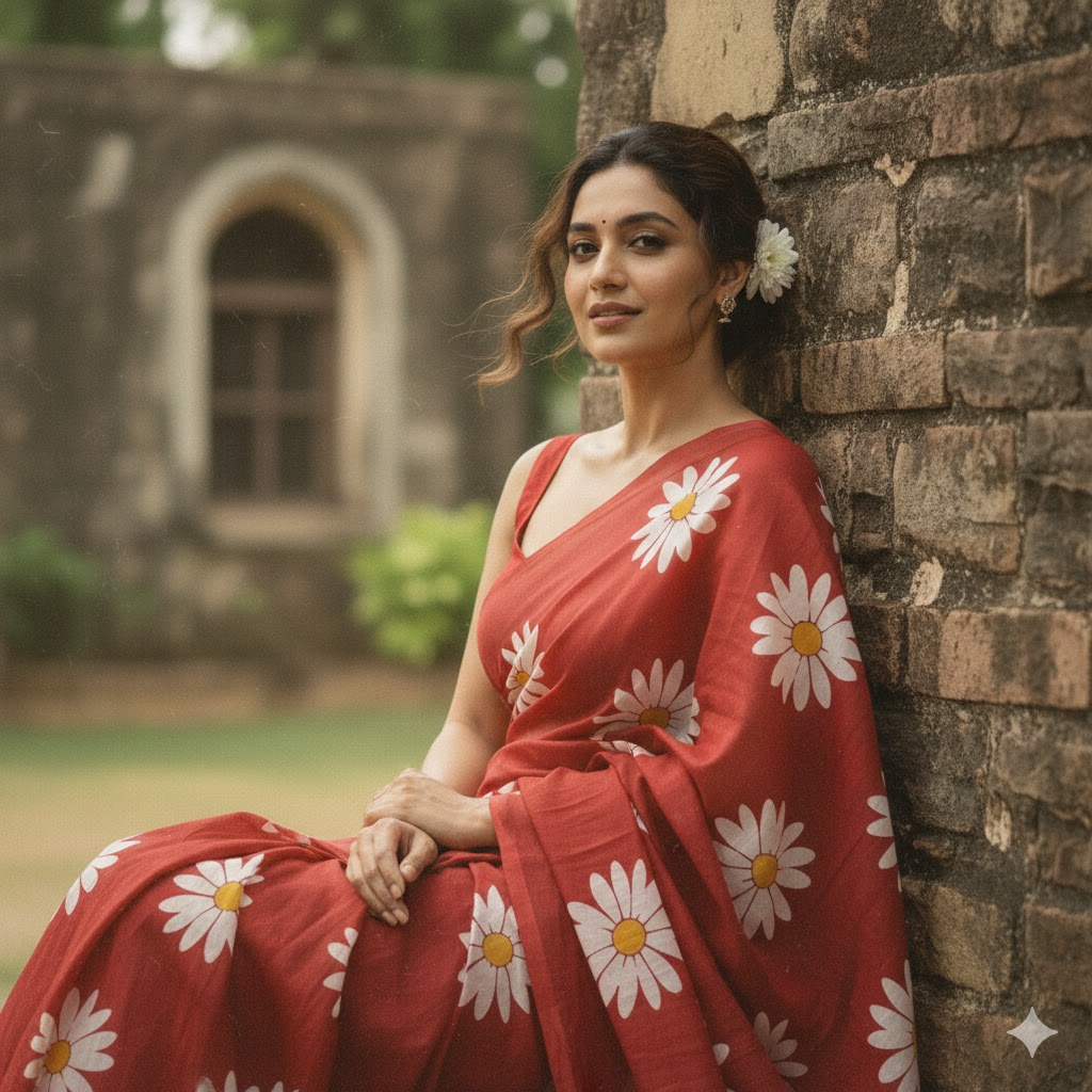 90s Retro Romantic Saree